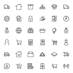 Real estate line icon set.