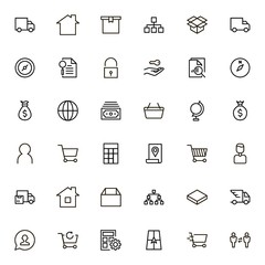 Real estate line icon set.