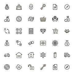 Real estate line icon set.