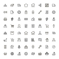 Real estate line icon set.
