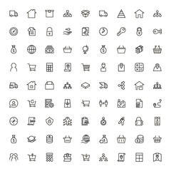 Real estate line icon set.