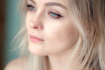 Fototapeta premium Portrait of nice adorable attractive graceful woman