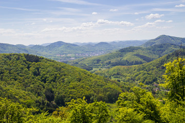 Fototapeta na wymiar view over palatinate forest mountains