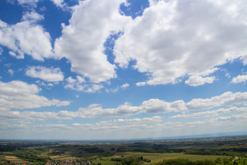 landscape with blue sky and clouds