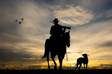 Fensteraufkleber illustration of horse hunters © adrenalinapura