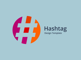 Obraz premium Hashtag symbol logo icon design template elements