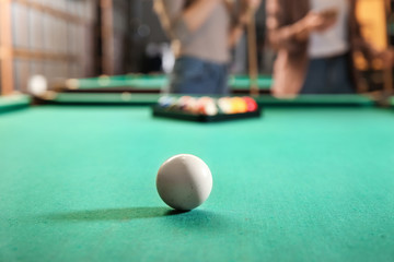 Billiard ball on table in club