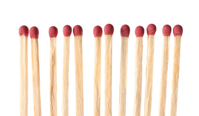 Matches on white background