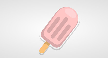 pink ice cream isolated on white background suitable for rosette