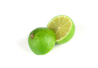Lime green cut in half
