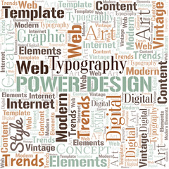 Fototapeta premium Power Design word cloud. Wordcloud made with text only.