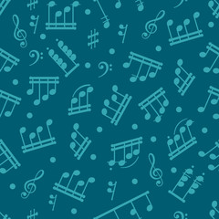 Flying music Seamless pattern  