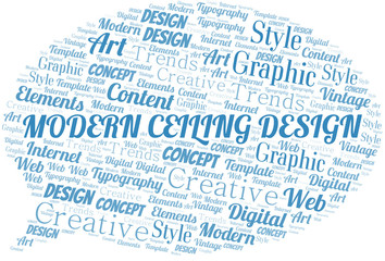 Modern Ceiling Design word cloud. Wordcloud made with text only.