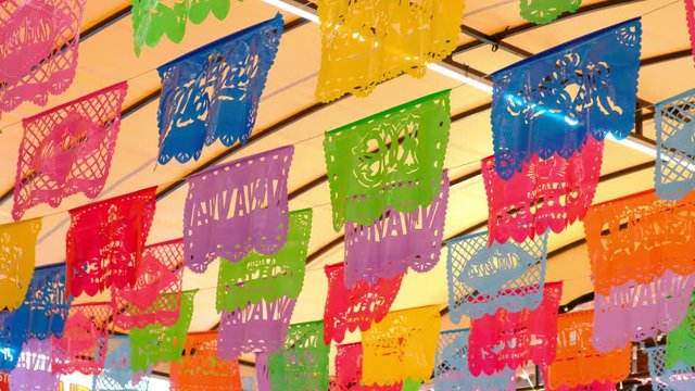 Traditional Mexican  "Papel Picado" used for decorations at fiestas 