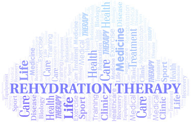 Obraz premium Rehydration Therapy word cloud. Wordcloud made with text only.