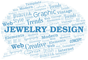 Jewelry Design word cloud. Wordcloud made with text only.