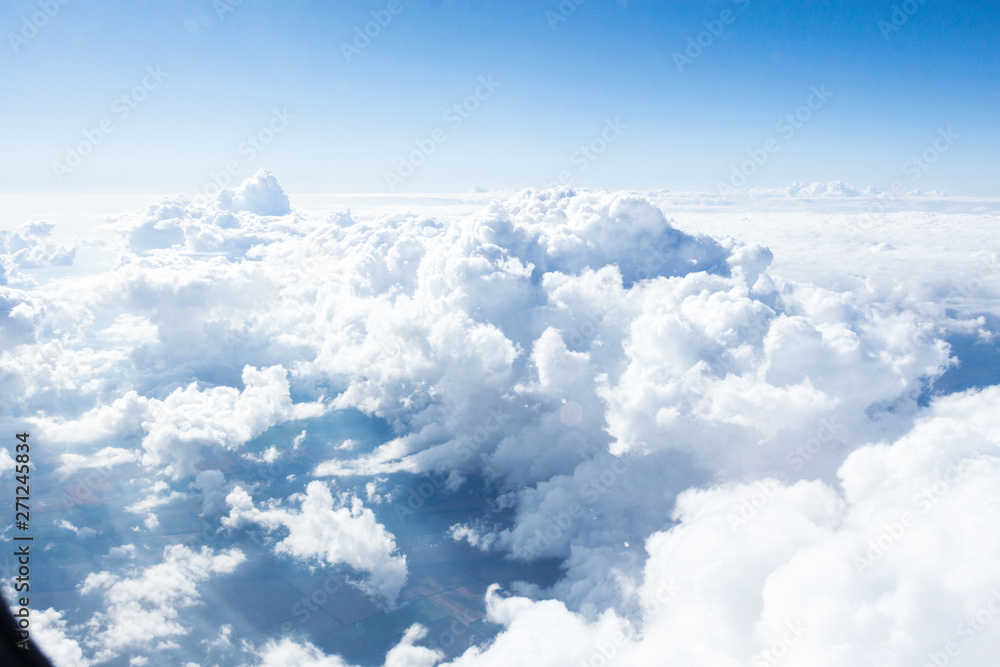Aufkleber clouds and sky from airplane window view