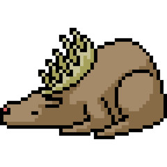 vector pixel art deer sleep