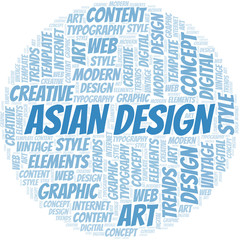 Asian Design word cloud. Wordcloud made with text only.