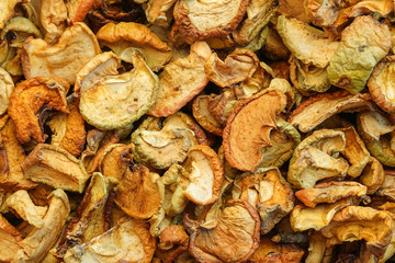 Dried fruits apples background texture