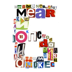 Trim the magazine in the form of a letter.