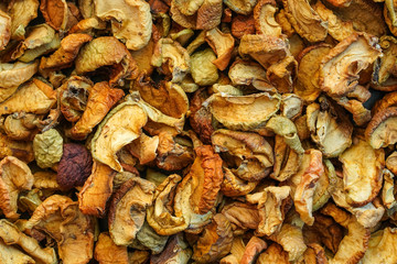 Dried fruits apples background texture
