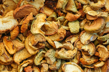 Dried fruits apples background texture
