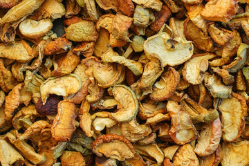 Dried fruits apples background texture