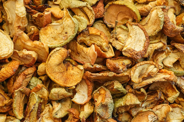 Dried fruits apples background texture