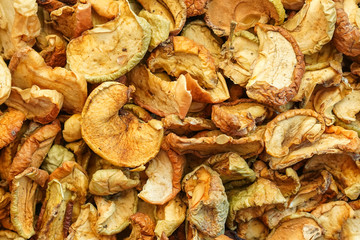 Dried fruits apples background texture