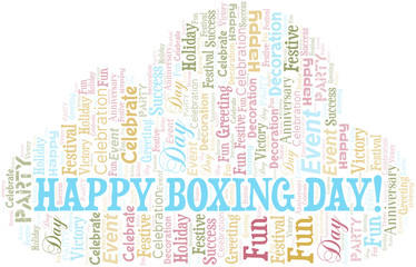 Fototapeta premium Happy Boxing Day! Word Cloud. Wordcloud Made With Text.