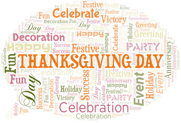 Fototapeta premium Thanksgiving Day Word Cloud. Wordcloud Made With Text.