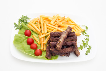 Cevapi and french fries