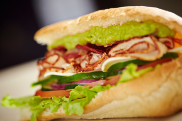 sandwich with ham and cheese