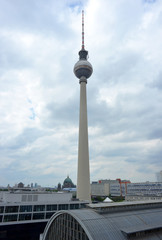 Berlin, Germany Television Tower and Citycape vertical