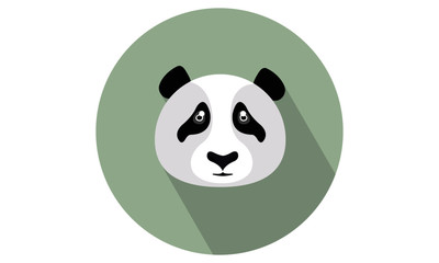Fototapeta premium Panda głowa wektor maskotka / ikona płaski