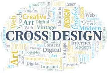 Cross Design word cloud. Wordcloud made with text only.