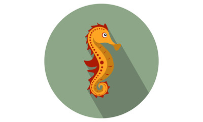 Naklejka premium Seahorse Vector illustration / flat icon