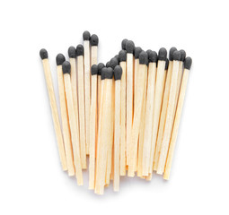 Many matches on white background