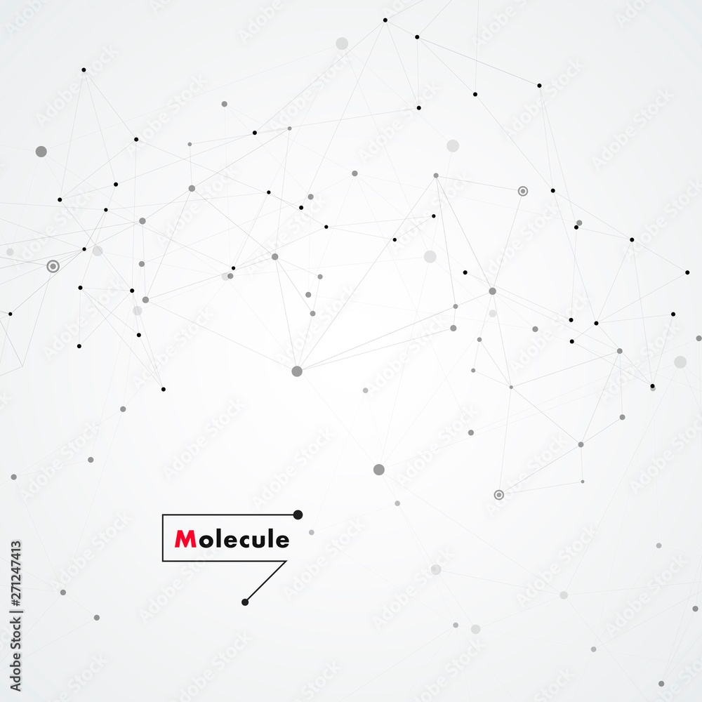 Poster Vector connect lines and dots and abstract template technology