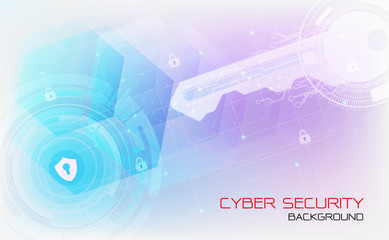 Cyber security protection concept technology.Secure digital space. Virtual confidential, structure point connection, programming protection, padlock scheme system, vector illustration