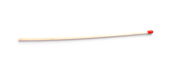 One fireplace match on white background