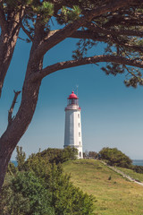 landscape and lighthouse Dornbusch at Hiddensee island