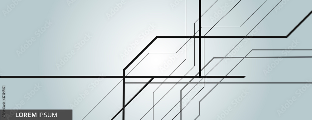 Poster Vector abstract background with black overlapping lines for graphic design