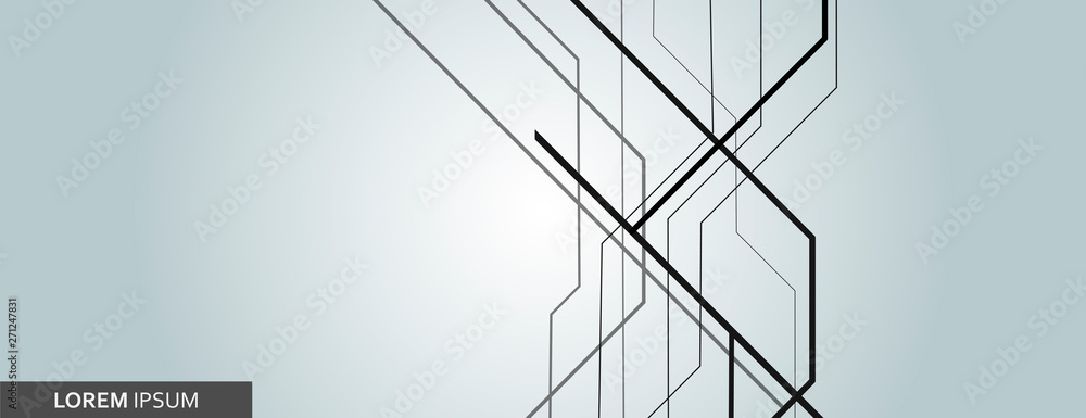 Aufkleber vector abstract background with black overlapping lines for graphic design