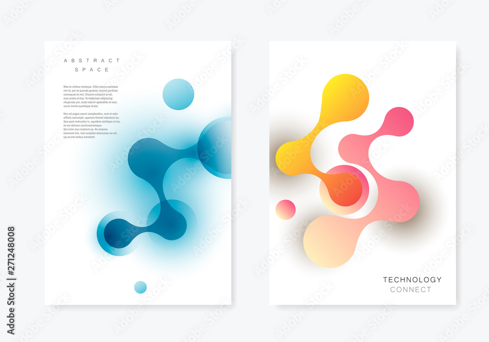 Poster vector illustration design layout two covers design templates brochure. technology and biotechnology