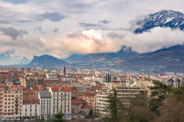 Panorama Old Town of Grenoble, France