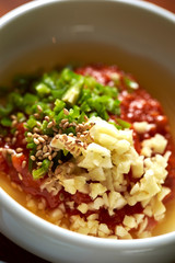 Korean chili paste sauce with sesame and spring onion