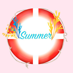 summer sticker with life preserver