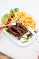 Cevapi and french fries